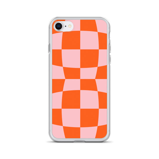 Orange + Pink Wavy Checks