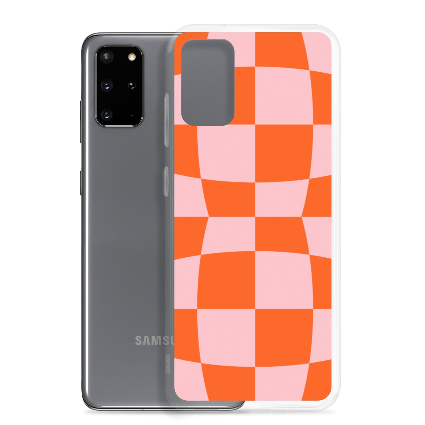 Orange + Pink Wavy Checks Samsung