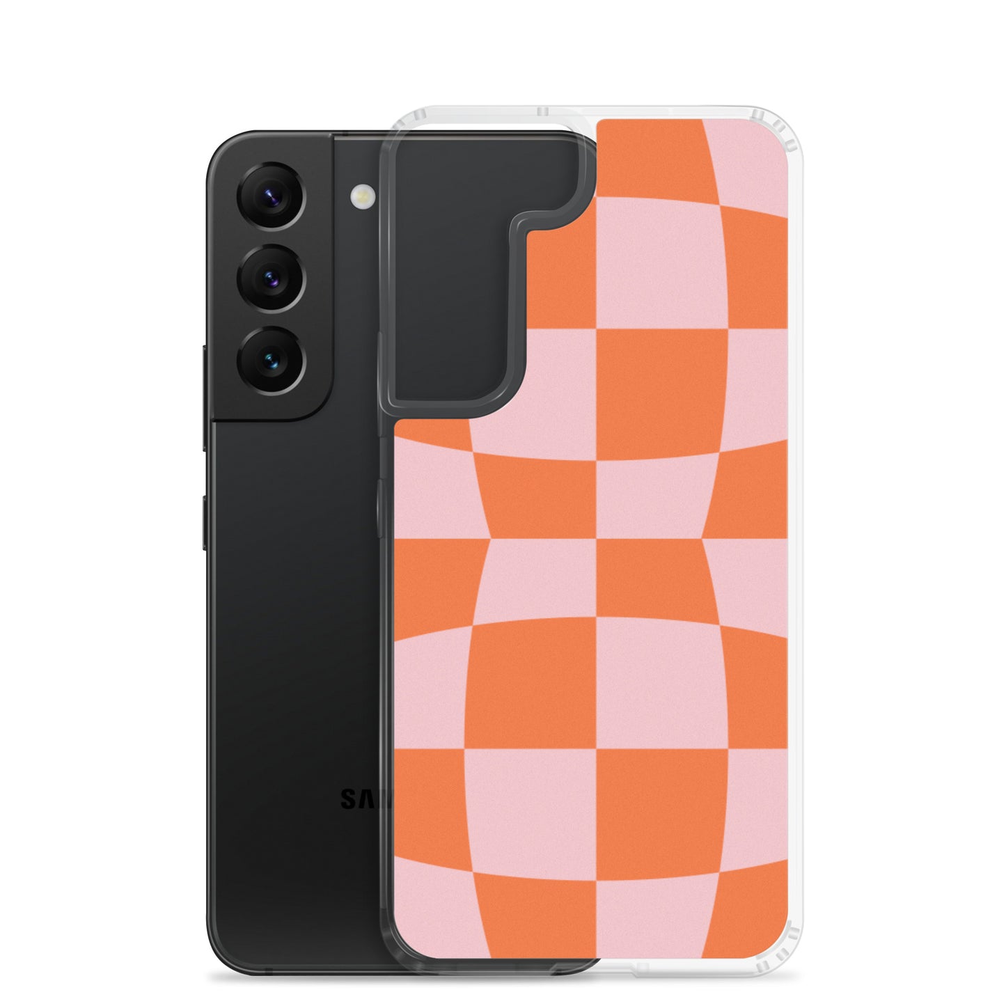 Orange + Pink Wavy Checks Samsung