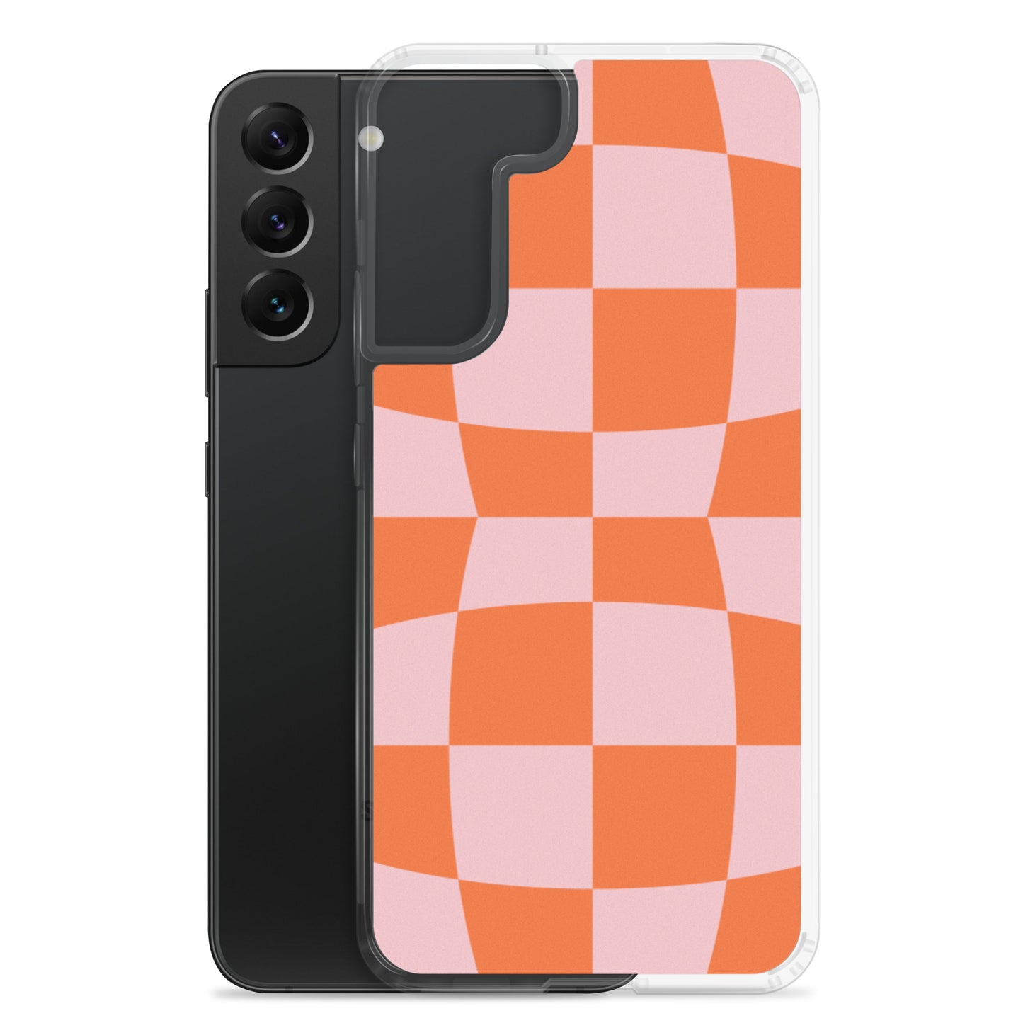 Orange + Pink Wavy Checks Samsung